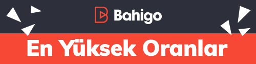 bahigo logolu, beyaz üçgenler bulunan afiş